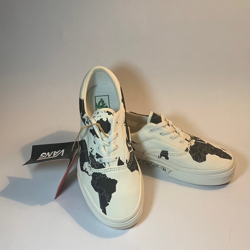 Save-Our-Planet Black & White Vans M6, W7.5